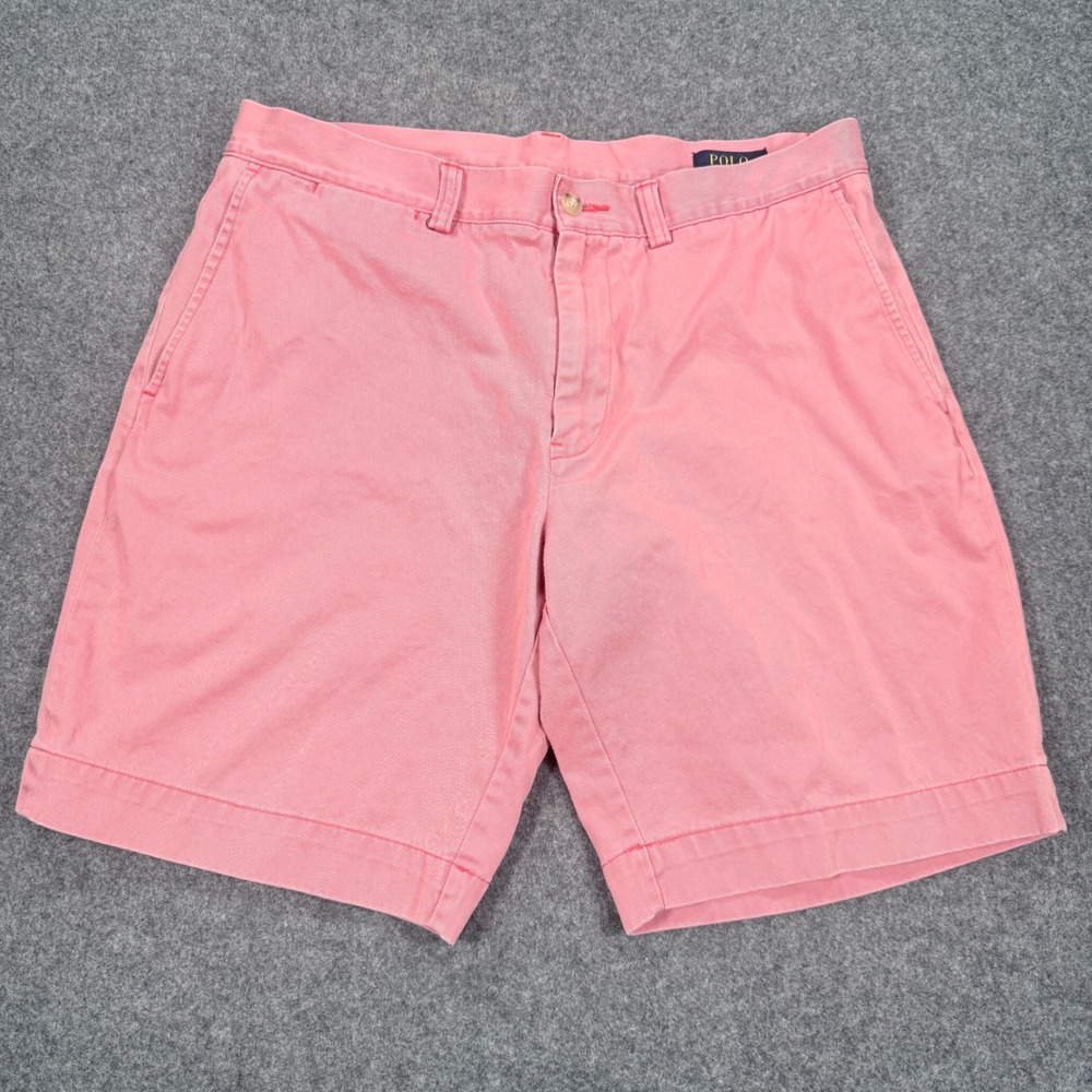 Polo Ralph Lauren Mens Classic Fit 9 Inch Chino Shorts Salmon Pink Size 34